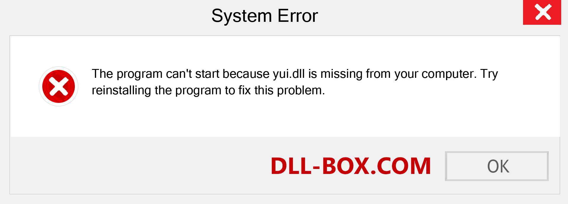  yui.dll file is missing?. Download for Windows 7, 8, 10 - Fix  yui dll Missing Error on Windows, photos, images